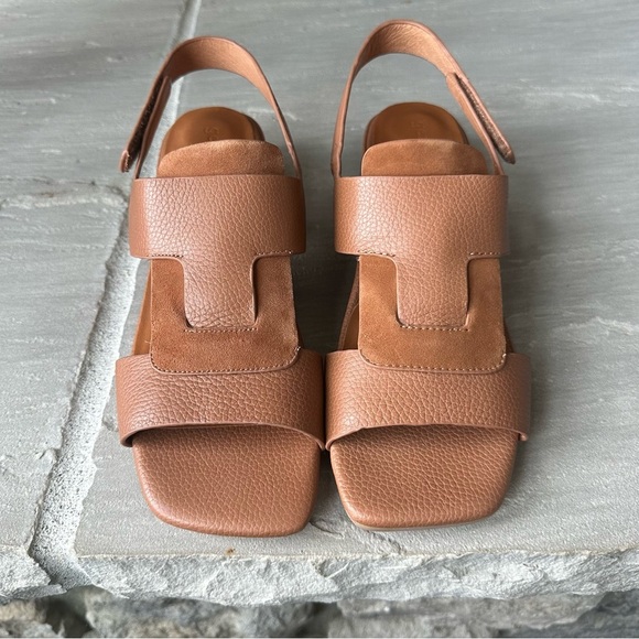 Gentle Souls Park Interlock Conac Suede Leather‎ Sandal Brown, SZ 10 Chunky Heel - Picture 3 of 8